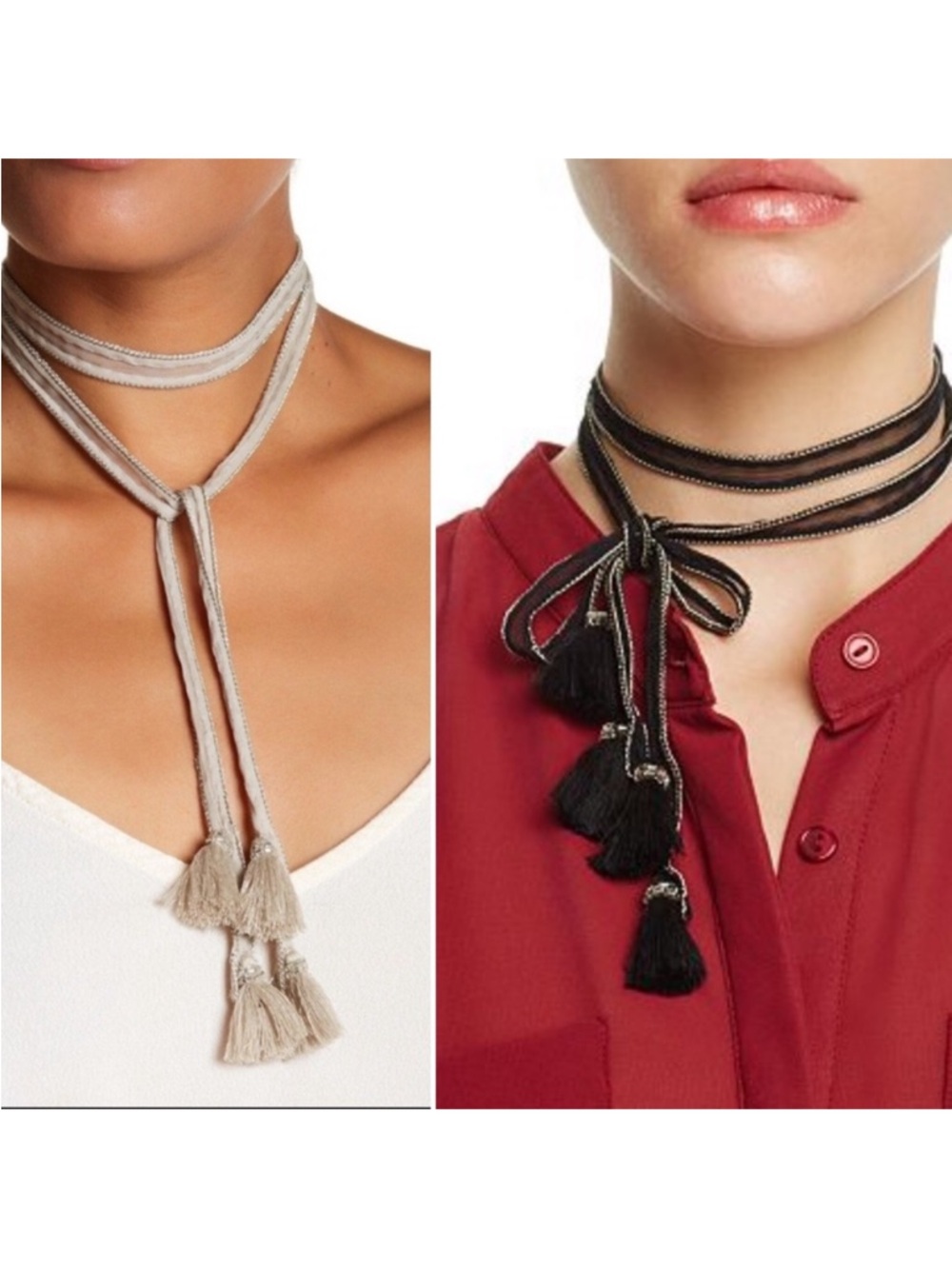 Chan Luu Chiffon Tassel Tie - Picture 2 of 3